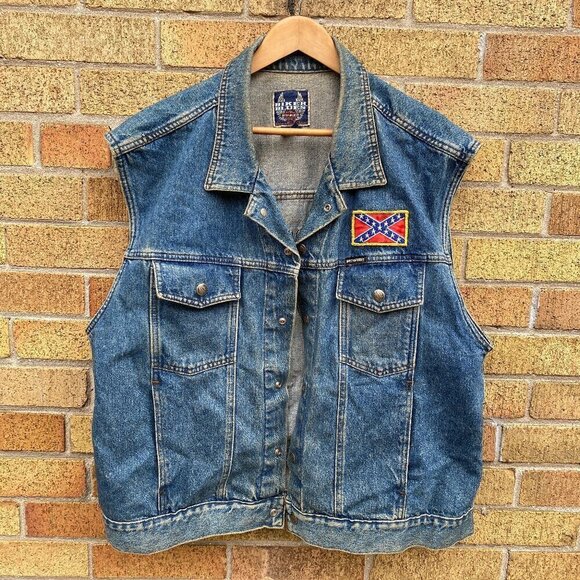 Vintage 1971 Embroidered Harley Davidson Biker Blues Denim Jacket XL Blue - Picture 1 of 9